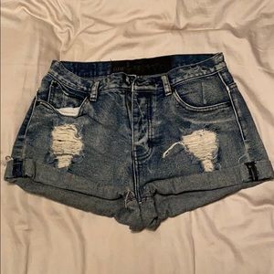 One Teaspoon high waist denim shorts